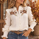 Blusa Outono Bordados