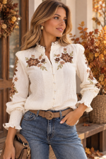 Blusa Outono Bordados