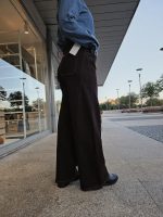 CALÇA CASTANHA WIDE LEG COSTURA LATERAL