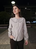 CAMISA ÁS RISCAS CASTANHO